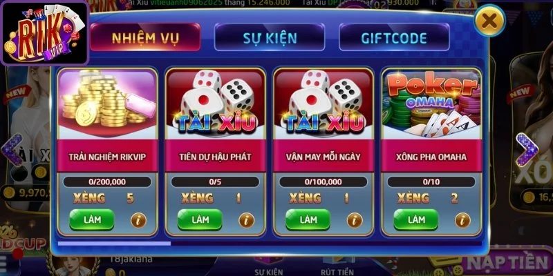 Top khuyến mãi Rikvip hot